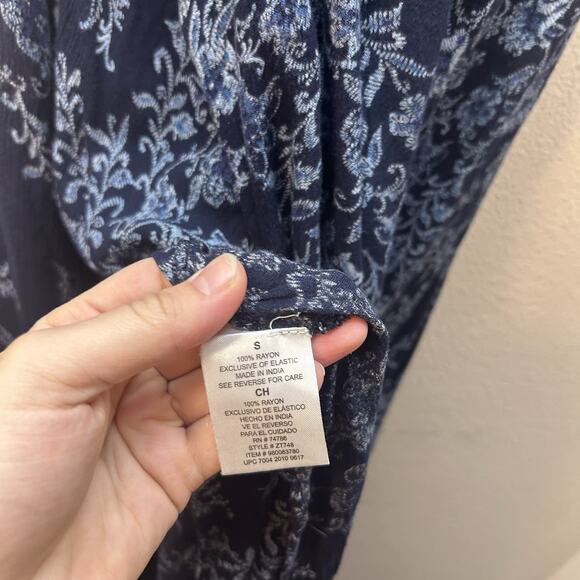 Bila Floral Gauze Maxi Long Dress Women S Handkerchief‎ Hem Boho Hippie Smocked - Picture 10 of 10